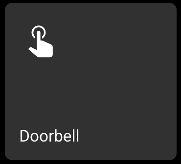 Button card with a tap gesture icon labelled Doorbell