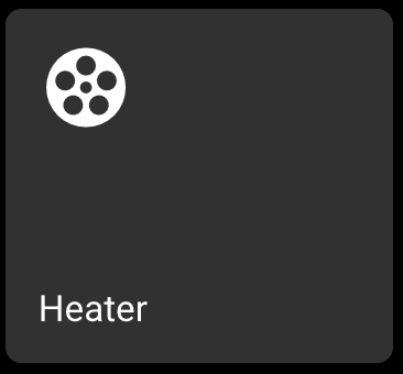 Toggle card showing a Heater icon