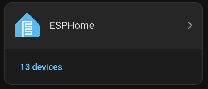 ESPHome integration showing connected devices