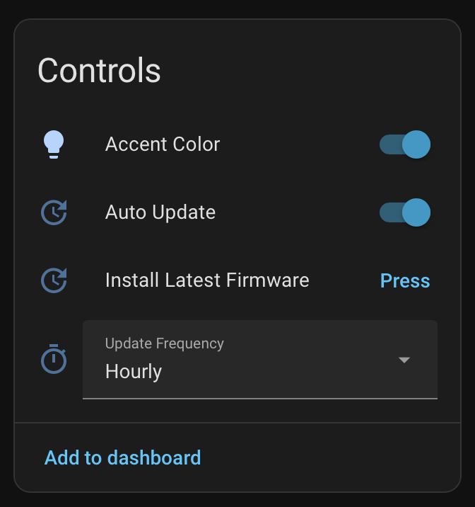 Firmware update controls