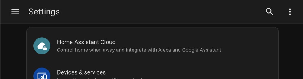 Settings search icon